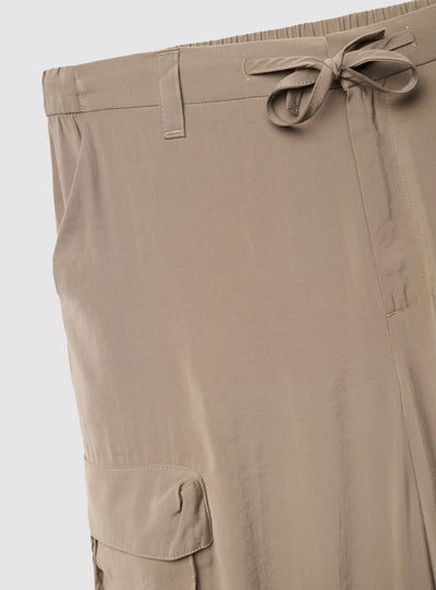 Pantaloni wide leg cargo con coulisse