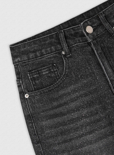 Jeans wide leg effetto luccicante