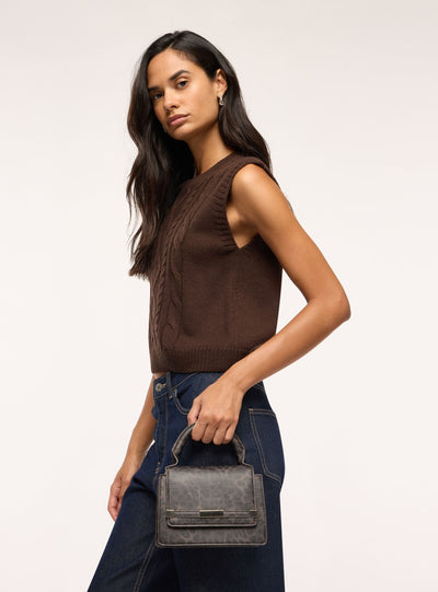 Borsa a mano con tracolla animalier