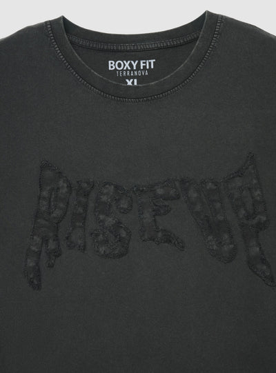 T-shirt boxy con stampa patch