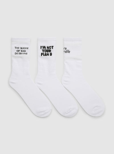 Pack 3 calze con scritte