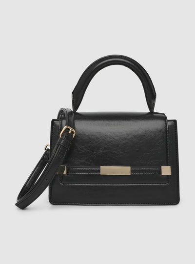Borsa mini tinta unita con manico e tracolla regolabile