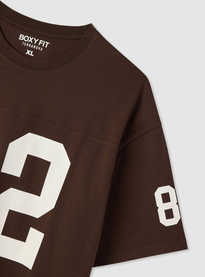 T-shirt con stampa numero e vestibilità boxy