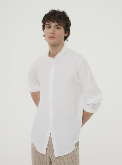 Camicia coreana tinta unita