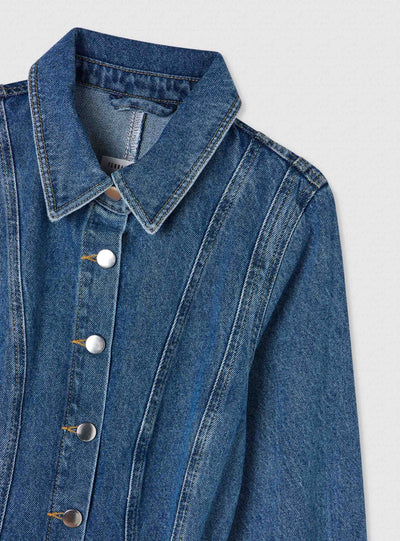 Vestito chemisier in denim con cintura