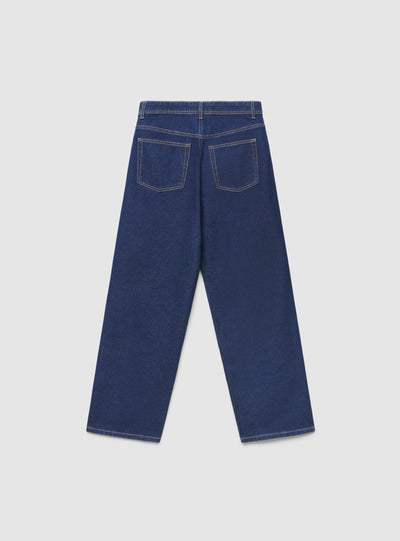 Jeans baggy a tinta unita