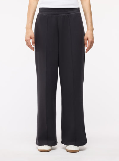 Pantaloni tuta wide leg a tinta unita