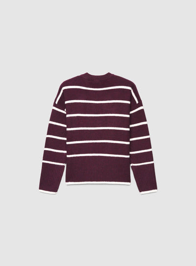 Maglia morbida a righe girocollo