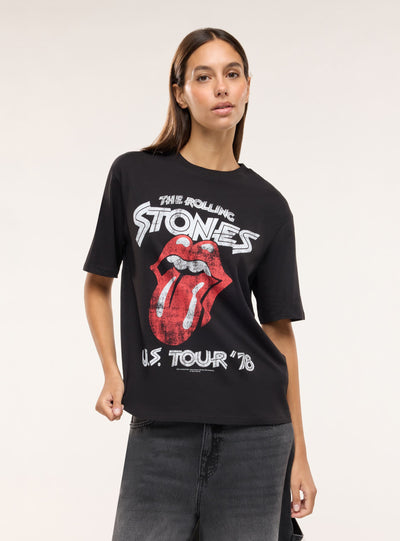 T-shirt ampia con stampa Rolling Stones