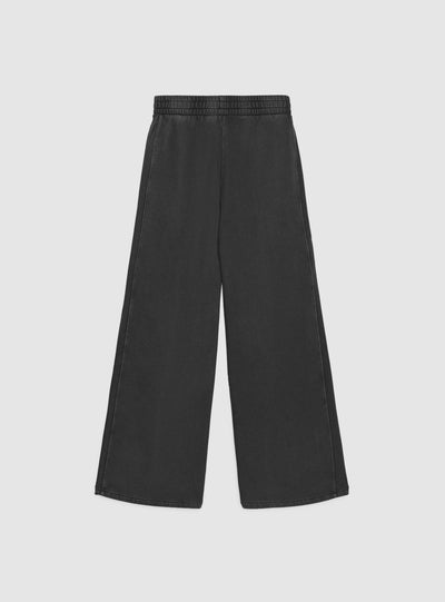 Pantaloni tuta wide leg a tinta unita