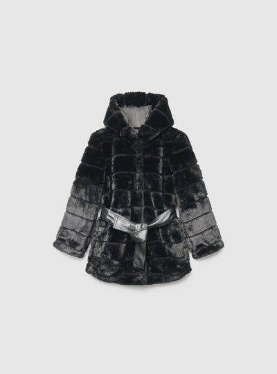 Cappotto con cappuccio e cintura