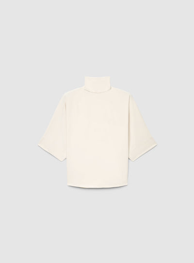 Blusa con collo alto e maniche 3/4