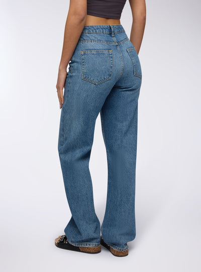 Jeans straight acid wash
