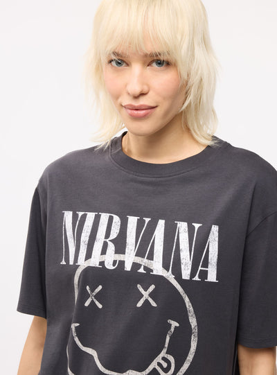 T-shirt ampia con stampa Nirvana