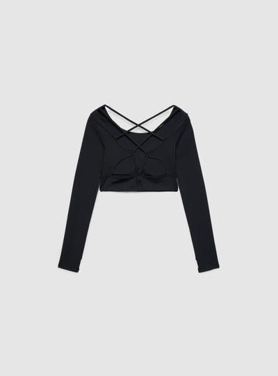 T-shirt corta sportiva con laccetti incrociati