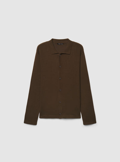 Cardigan con bottoni e colletto camicia