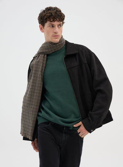 Jacket with shirt collar and zip fastening