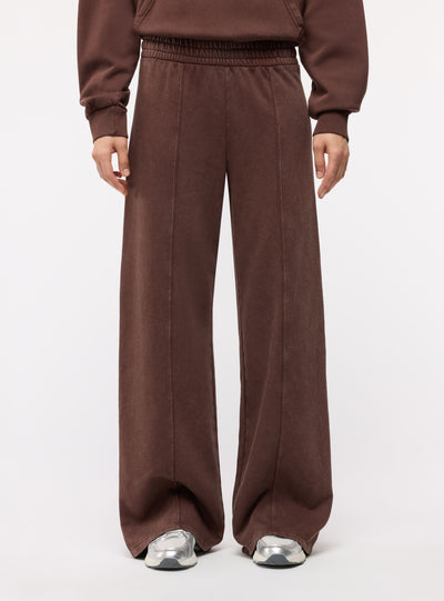 Pantaloni tuta wide leg a tinta unita