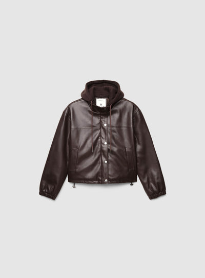 Bomber con cappuccio e bottoni a pressione