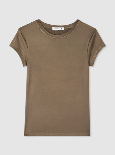 T-shirt a tinta unita a manica corta