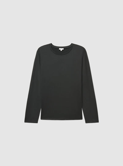 T-shirt manica lunga girocollo a tinta unita