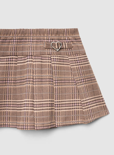 Skort na kockice s detaljem srca