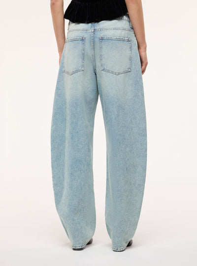 Jeans balloon con applicazioni strass
