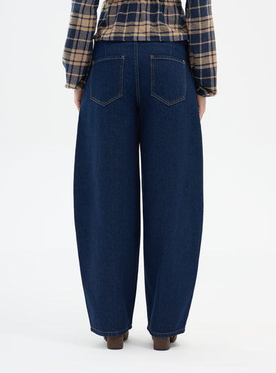 Jeans a vita alta a gamba dritta