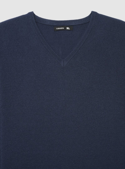 Maglia scollo a V a tinta unita