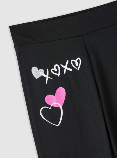 Leggings flare da bambina con stampa Stitch® e cuori