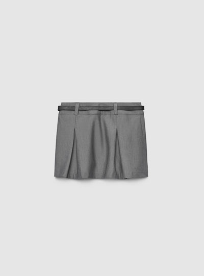 Skort plissettata con cintura