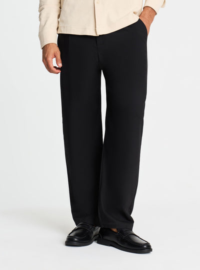 Pantaloni chino wide leg con pinces