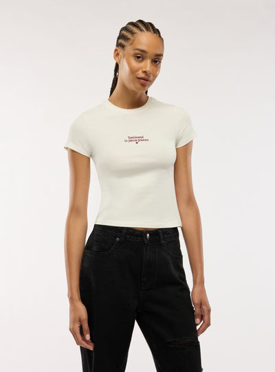 T-shirt slim con scritta