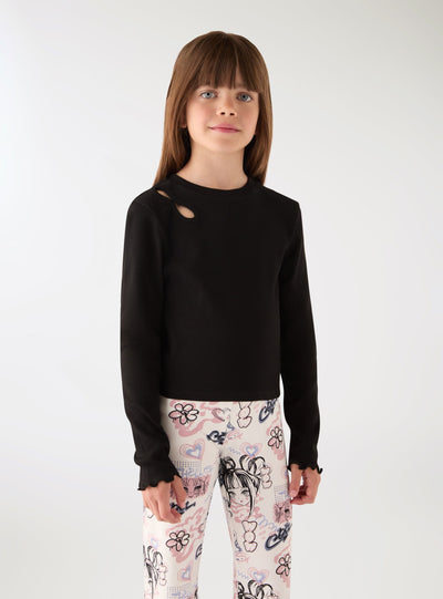 T-shirt crop con cut-out
