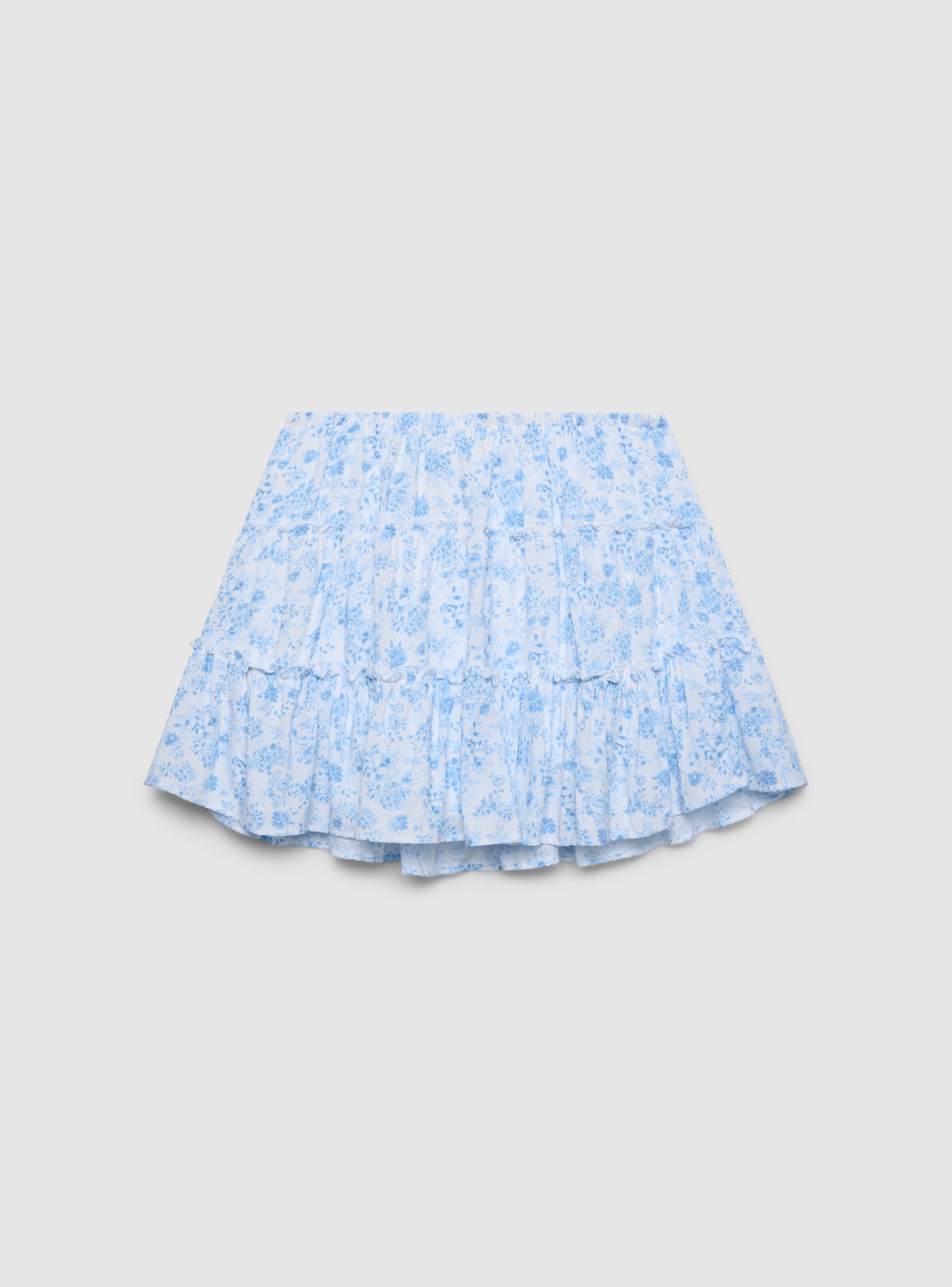 [ミ@プロフ必読] muguet spangle mini skirt Flounced mini skirt with floral print - Terranova