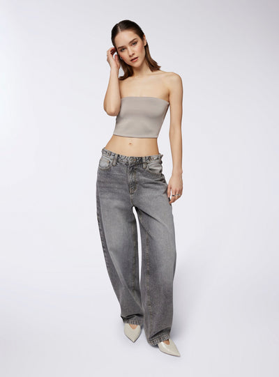 Top crop a fascia tinta unita
