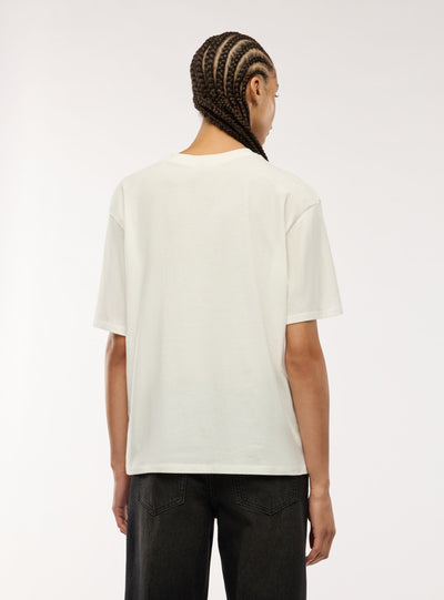 T-shirt ampia con stampa orsetto college