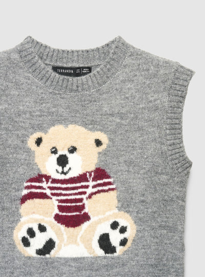 Gilet in maglia con orsetto
