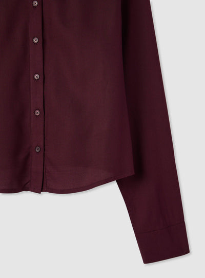 Camicia crop a tinta unita