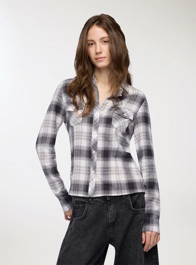 Camicia a quadri con taschini