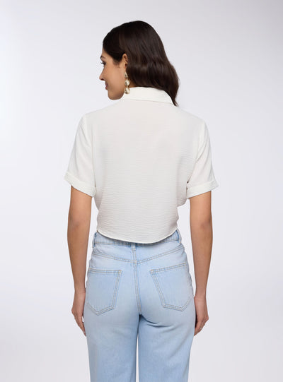 Camicia crop con nodo