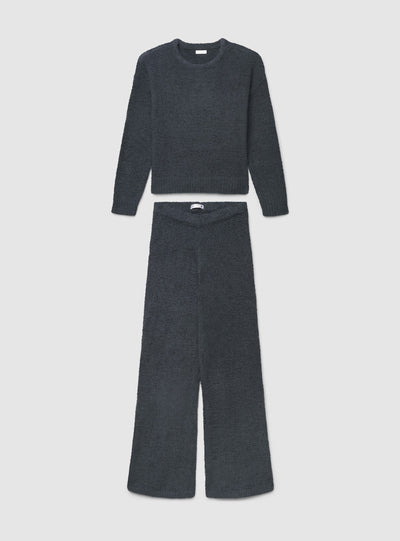 Long teddy-effect pajama set
