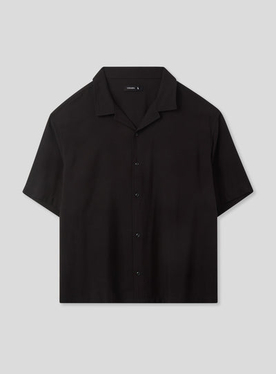 Camicia bowling cropped in viscosa
