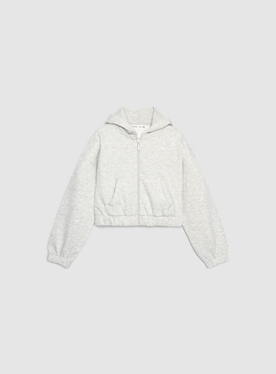 Felpa crop con cappuccio e zip