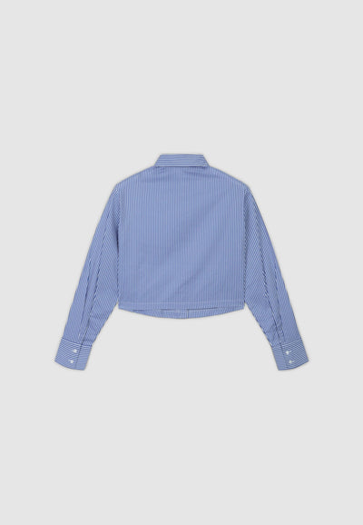 Camicia crop in popeline a righe