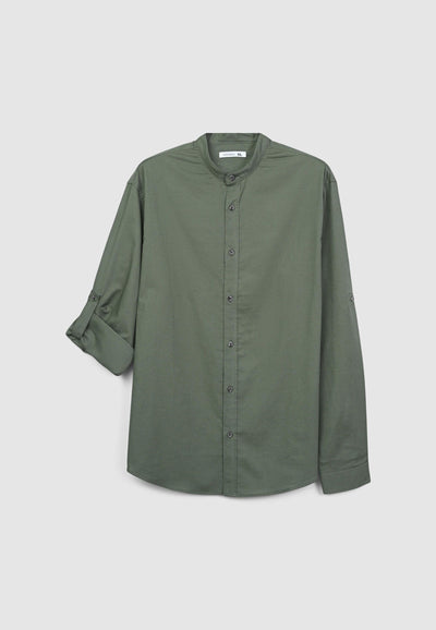 Camicia coreana in misto lino