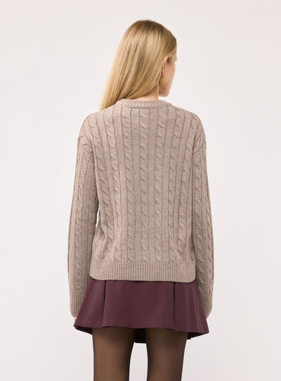 Maglia a trecce girocollo
