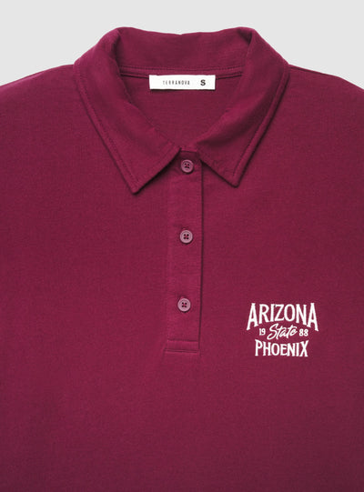 T-shirt over modello polo con ricamo college