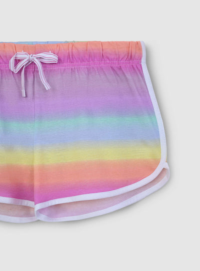 Shorts tuta a righe multicolor