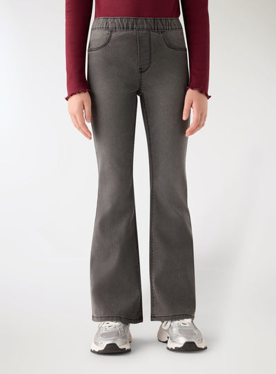 Jeggings a zampa con elastico in vita
